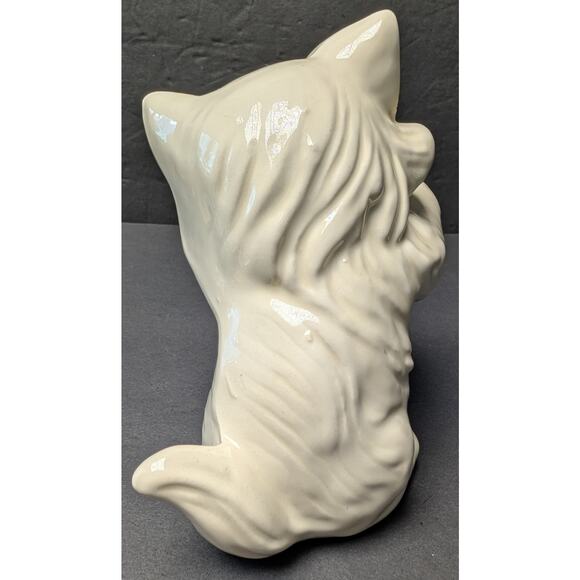 Vtg Chalkware White Kitten Cat Ceramic Hand Painted Pastel Table Decor 50s Cute - Picture 3 of 7